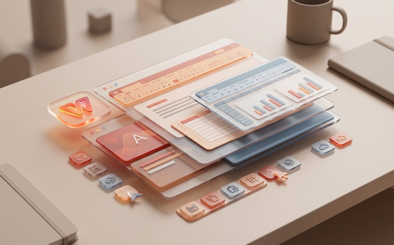 WPS快捷键学习与办公界面示意图